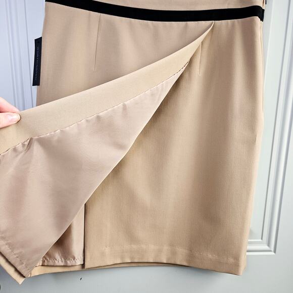 New Worthington Straight Career Business Office Skirt Tan Black Size 12 - Picture 8 of 11
